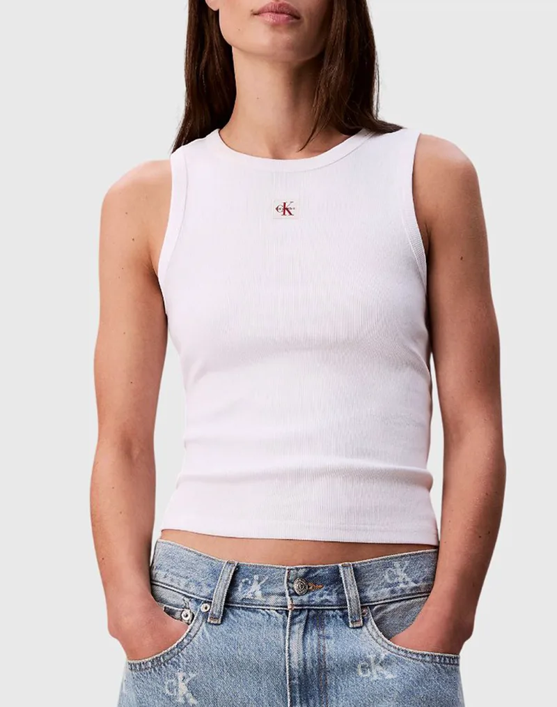 CALVIN KLEIN JEANS A - WVN LBL 2X2 CTTN LV047C201G-YAA White
