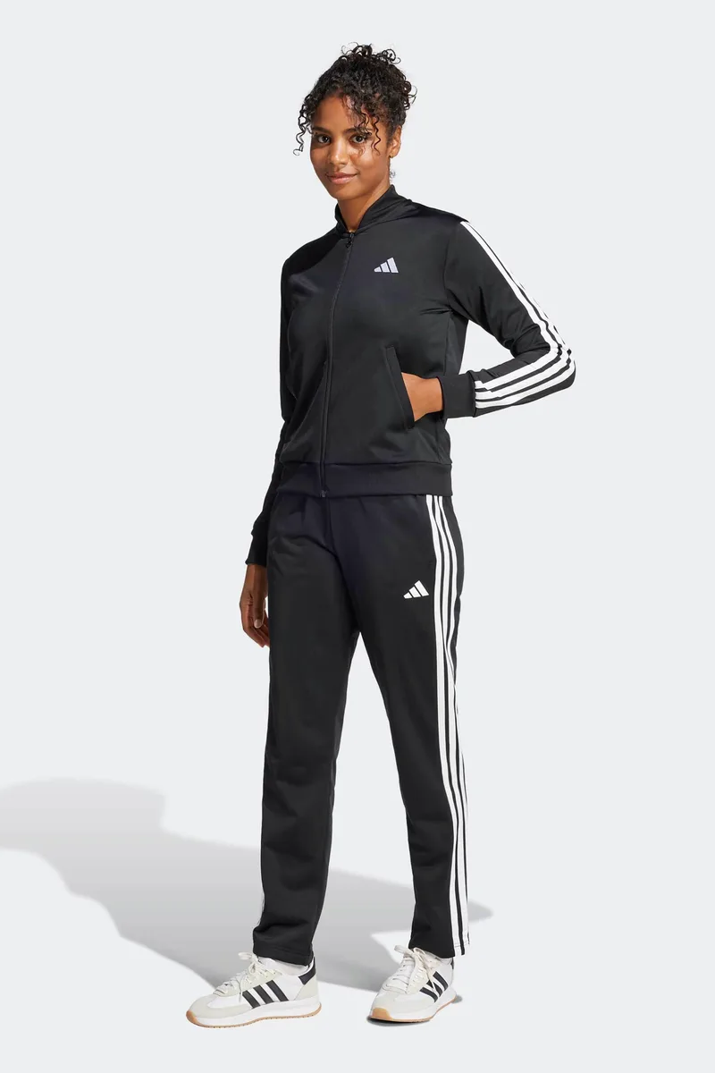 Adidas σετ γυναικείο παντελόνι φόρμας με ζακέτα φούτερ Regular Fit "Essentials 3-Stripes" (2 τεμάχια) - JD5434 Μαύρο