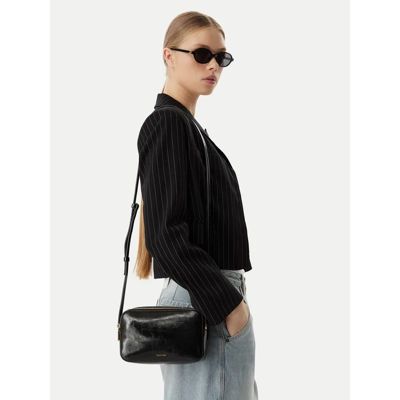 Τσάντα Calvin Klein Foil Logo Glossy LV04F3539G Μαύρο