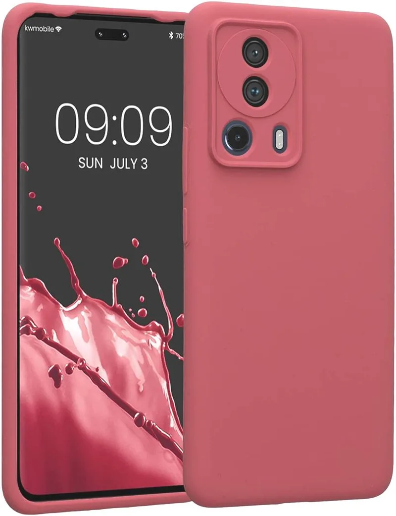 KWmobile Soft Flexible Rubber Cover - Θήκη Σιλικόνης Xiaomi 13 Lite με Πλαίσιο Κάμερας - Dark Rose (61166.167)