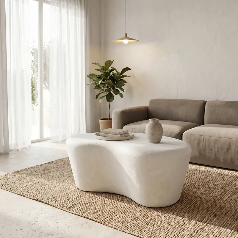Τραπέζι σαλονιού Fedris pakoworld mdf λευκό 80x70x34εκ - PAKO WORLD - 415-000005
