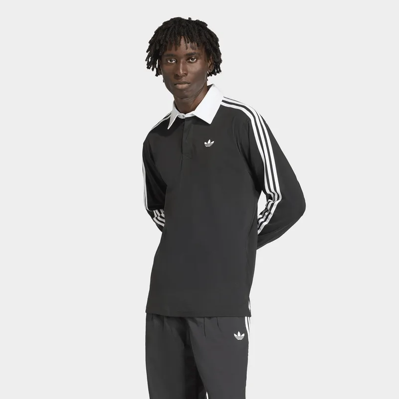 adidas Originals 3-Stripes Rugby Ανδρική Polo με Μακρύ Μανίκι (9000261713_1469)