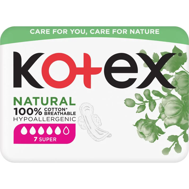 Kotex Natural Super σερβιέτες 7 τμχ