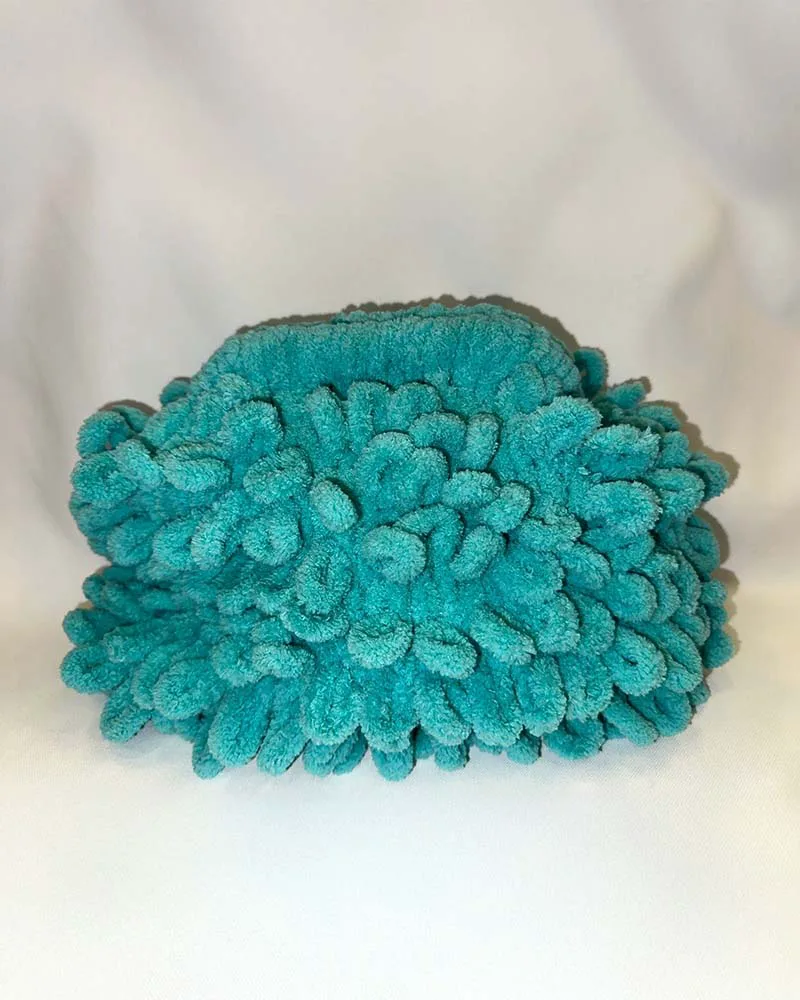 PUFFY CLUTCH BAG ΜΕ ΦΟΔΡΑ (AQUA)