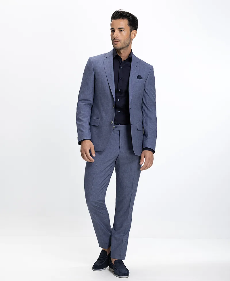 HD x Vardas Ανδρικό Κοστούμι Slim Fit με Μετάξι Μπλε