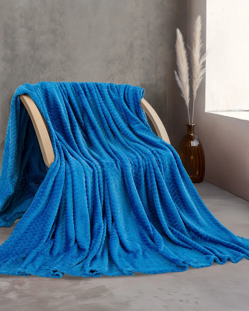 Κουβέρτα Fleece Υπέρδιπλη Rythmos Harmonie Μπλε 220x240