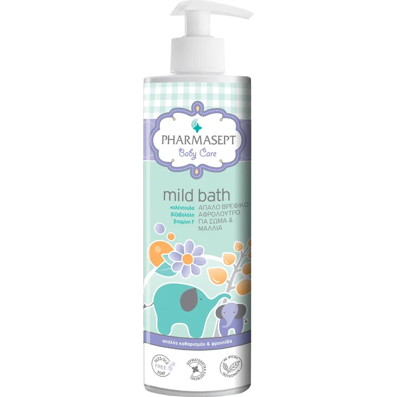 Pharmasept Baby Care Mild Bath 3m+ Βρεφικό Αφρόλουτρο για Σώμα - Μαλλιά Χωρίς Αλκάλια ή Σαπούνι με Ουδέτερο pH 500ml