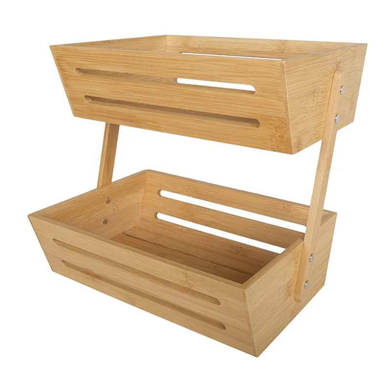 Καλάθι 2 Όροφο Σερβιρίσματος Bamboo 30,5x27,5x27,2εκ. ESPIEL XYX209 (Υλικό: Bamboo, Χρώμα: Natural) - ESPIEL - XYX209