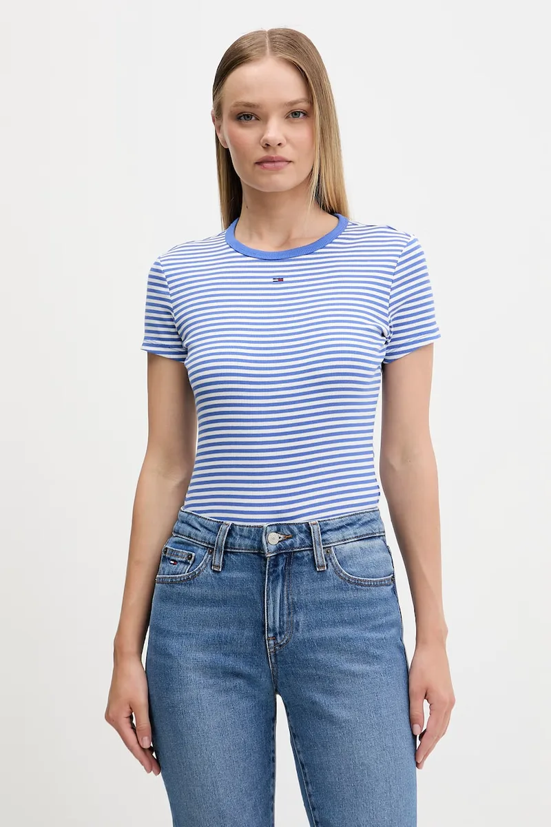 Tommy Jeans βασικό t-shirt γυναικείο βαμβακερό με ελαστάν 2-pack
