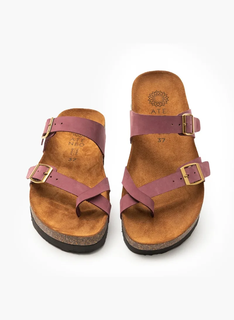ATENEO Leather Anatomical Sandals - 6412 - Μωβ