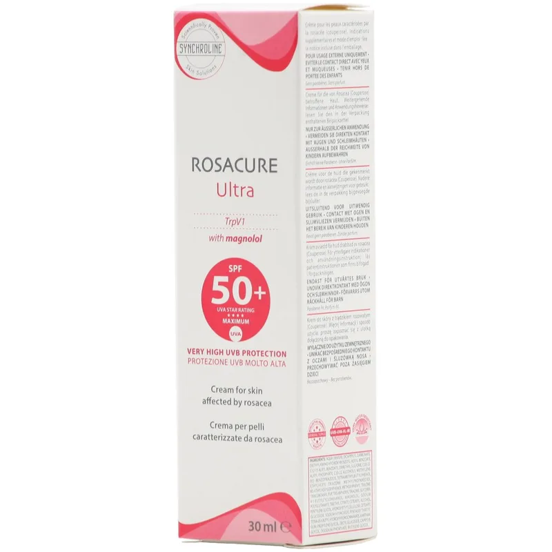 Synchroline Rosacure Ultra Cream with Magnolol Spf50+ Ενυδατική Κρέμα Ημέρας Προσώπου, Πολύ Υψηλής Αντηλιακής Προστασίας Κατά της Ερυθρότητας 30ml