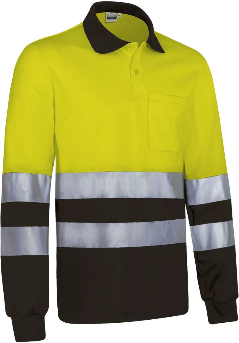 Hi-Vis Μακρυμάνικο Polo SNAKE Valento POVASNAAN Fluo Yellow-Black