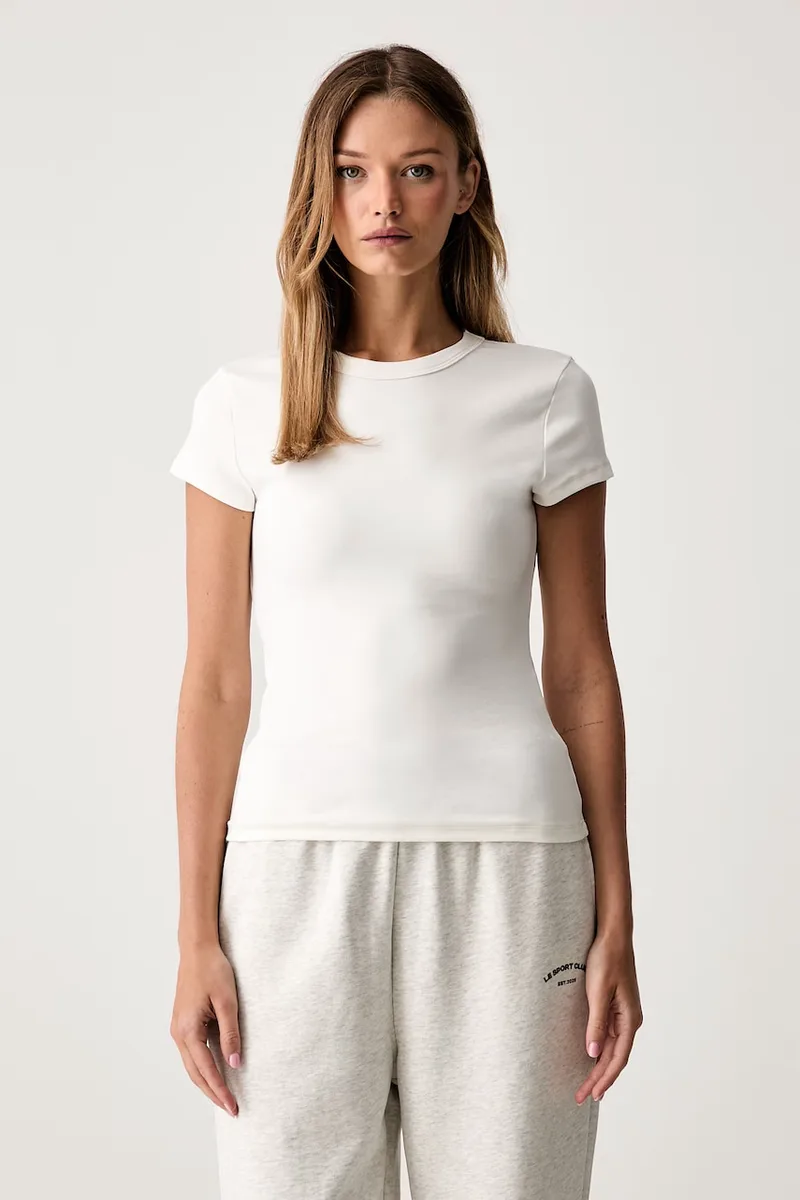 Le Privé t-shirt γυναικείο βαμβακερό με ελαστάν BABY T-SHIRT BLANC