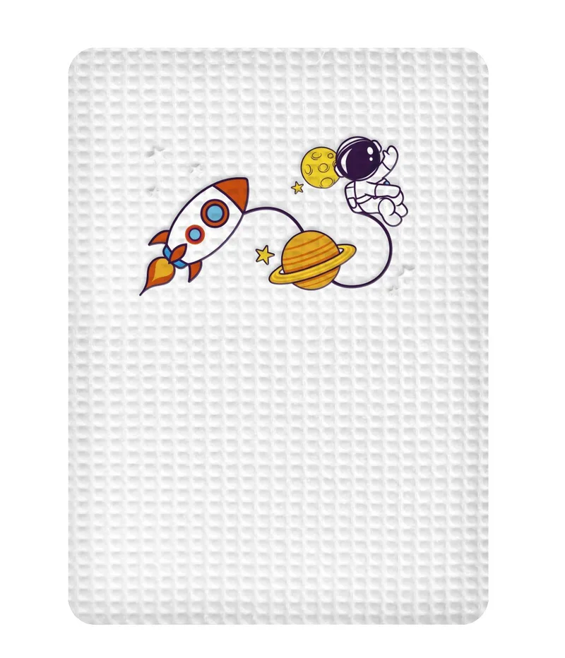 Κουβέρτα Πικέ Κούνιας Adam Home Space White 110x140