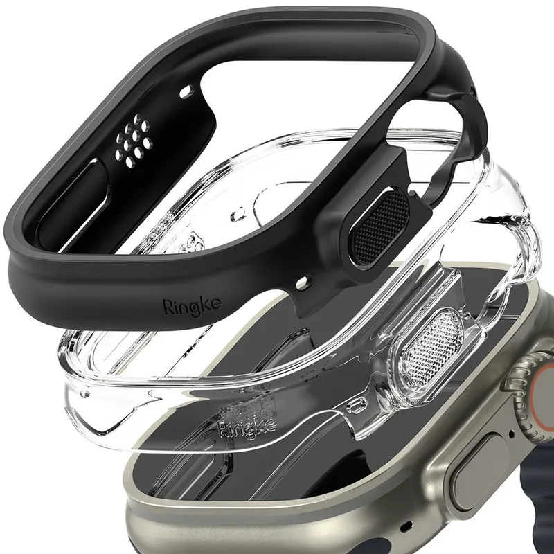 Θήκη Apple Watch Ultra 3 / Ultra 2 / Ultra 1 49mm Ringke Slim Case Σκληρή 2 Τεμάχια - Clear / Matte Black (8809881268873)