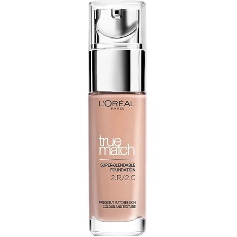L'Oreal Paris True Match Foundation 30ml Υγρό Make up που Καλύπτει τις Ατέλειες, Περιποιείται & Φροντίζει την Επιδερμίδα - 2R Rose Vanilla