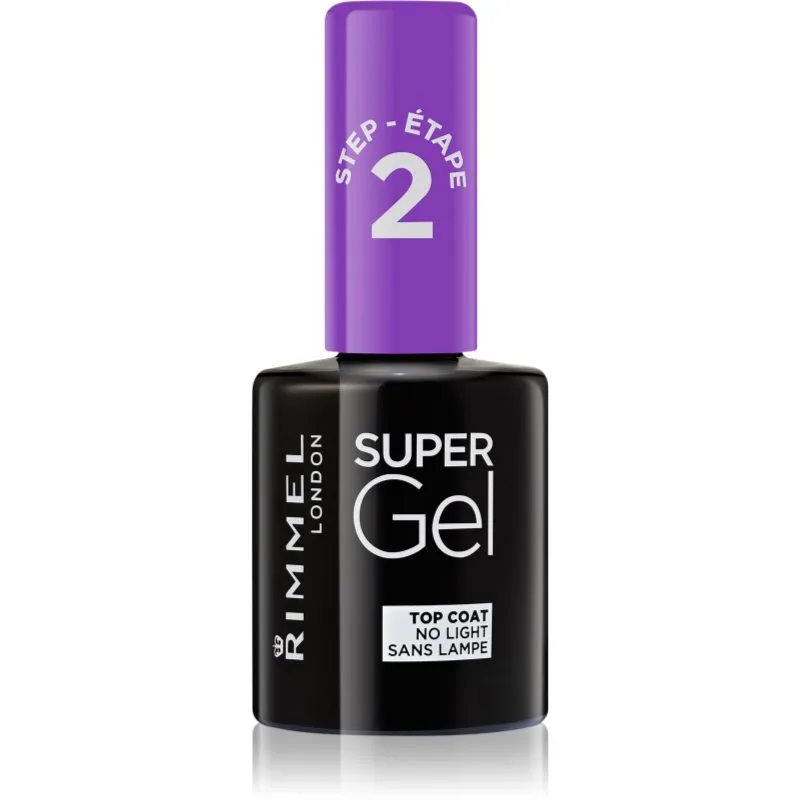 Rimmel Super Gel Step 2 Glitter τοπ βερνίκι νυχιών για αστραφτερή λάμψη 12 ml