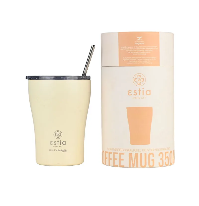 Κούπα θερμός με καλαμάκι 350ml Estia Save the Aegean - Lily White