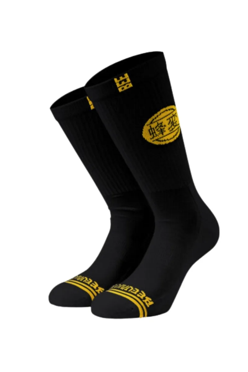 BEE UNUSUAL Unisex O.G. Japan Logo Κάλτσες - Μαύρο / Κίτρινο-AS-260105-BLACK
