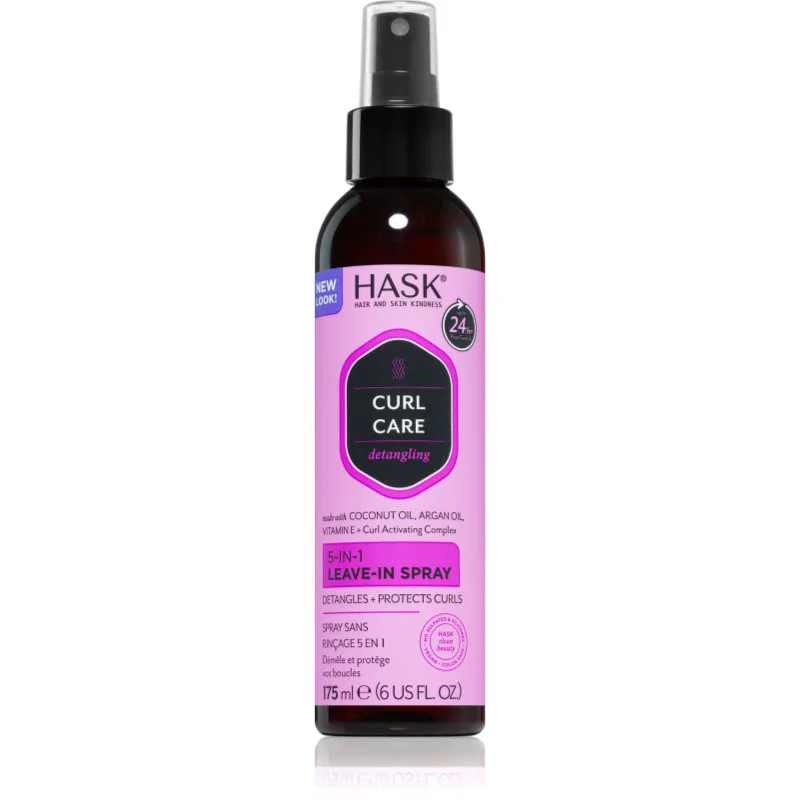 HASK Curl Care σπρέι χωρίς ξέβγαλμα για σπαστά και σγουρά μαλλιά 175 ml