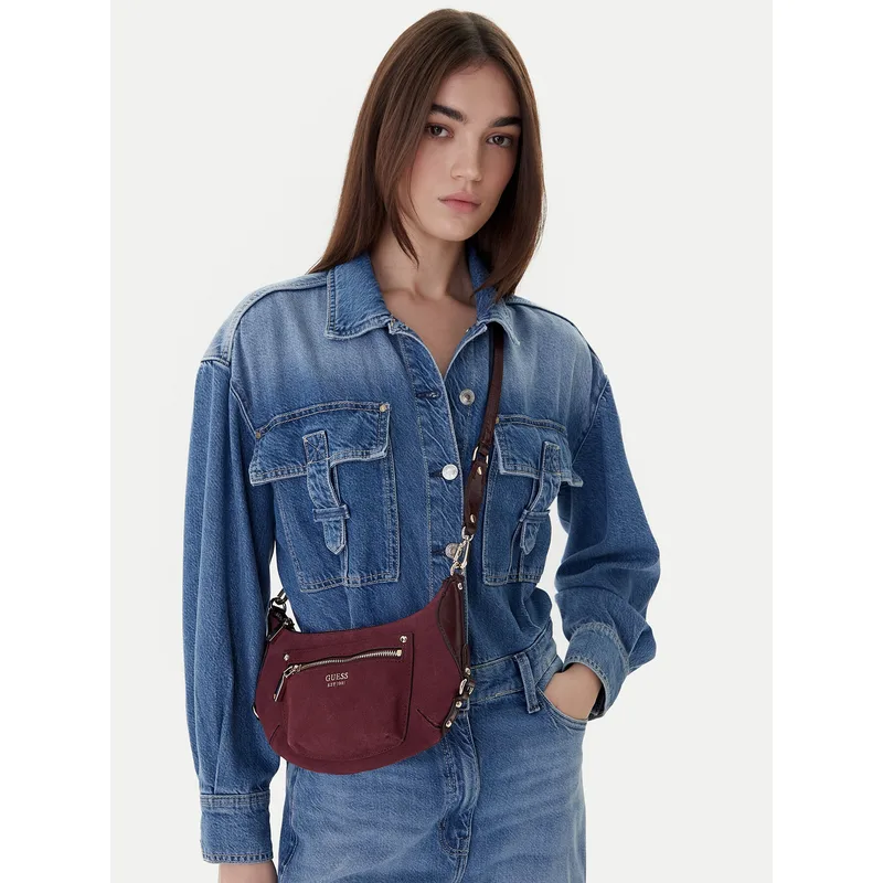 Τσάντα Guess Marsha Mini HWSG95 01720 Μπορντό