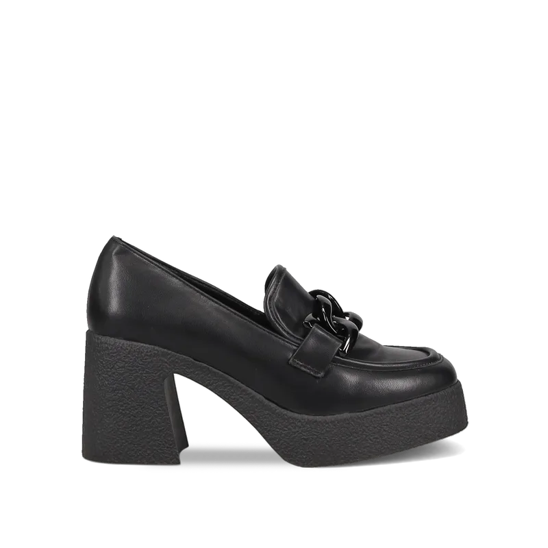 Μαύρο ψηλότάκουνο loafer