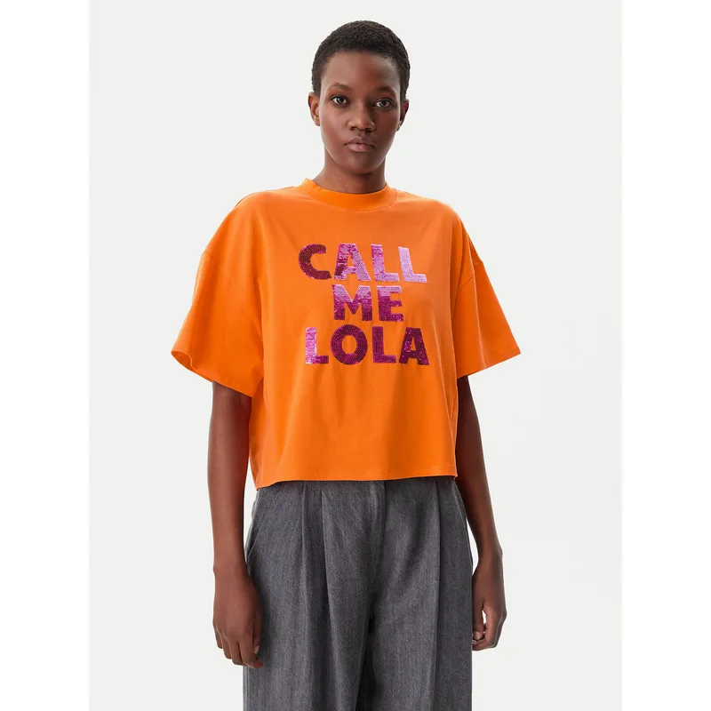 LOLA CASADEMUNT T-Shirt LS2515054 Πορτοκαλί Relaxed Fit