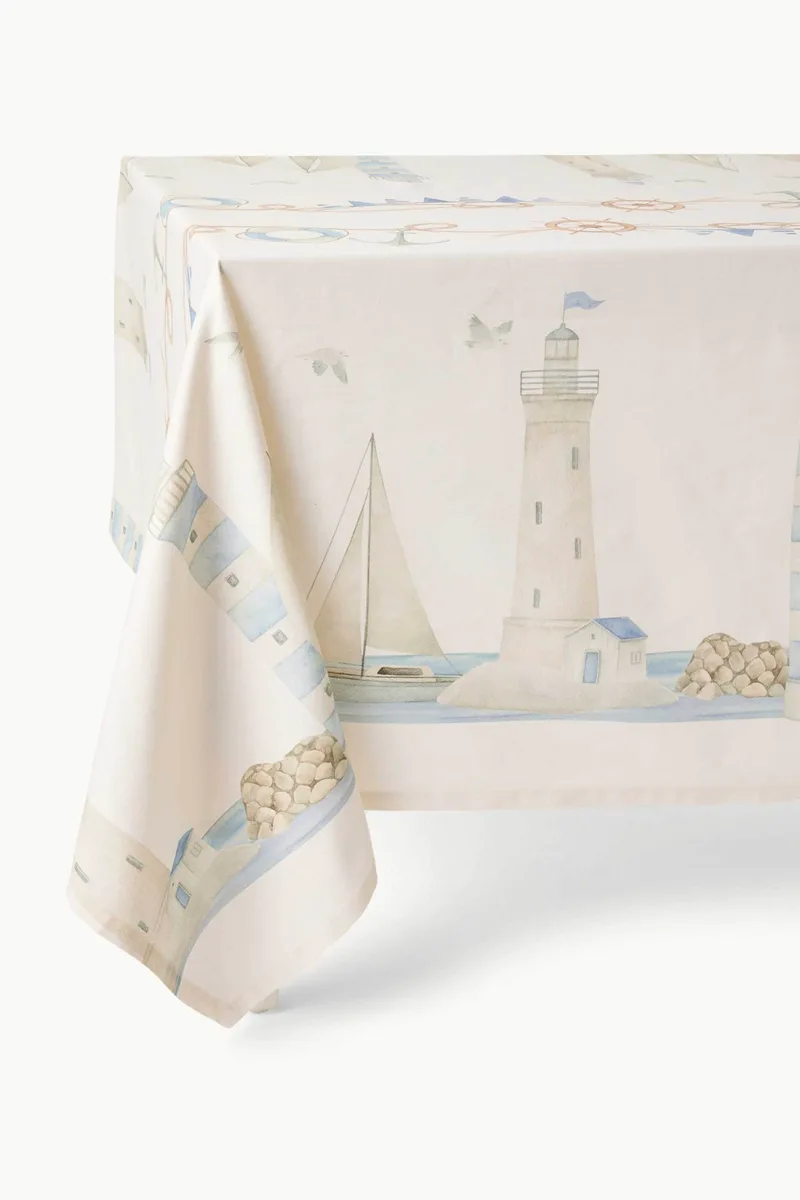 Coincasa βαμβακερό τραπεζομάντηλο με κέντημα 150 x 220 cm - 006812986 Εκρού