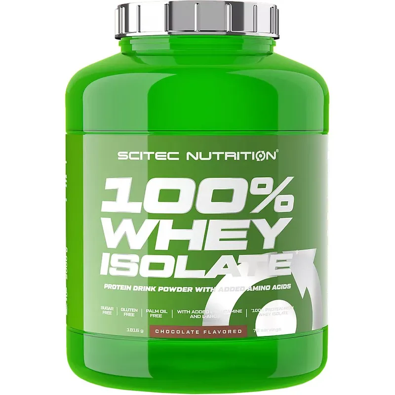 Scitec Nutrition 100% Whey Isolate Συμπλήρωμα Διατροφής 100% Απομονωμένης Πρωτεΐνης Ορού Γάλακτος με Προσθήκη Αμινοξέων με Γεύση Σοκολάτα 1816g - Chocolate