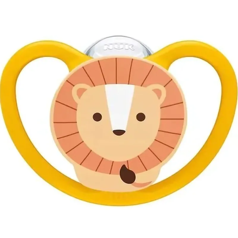 Nuk Space Silicone Soother 18-36m Πορτοκαλί Πιπίλα Σιλικόνης με Σχεδιασμό που Επιτρέπει στην Ευαίσθητη Βρεφική Επιδερμίδα να Αναπνέει 1 Τεμάχιο, Κωδ 10739511
