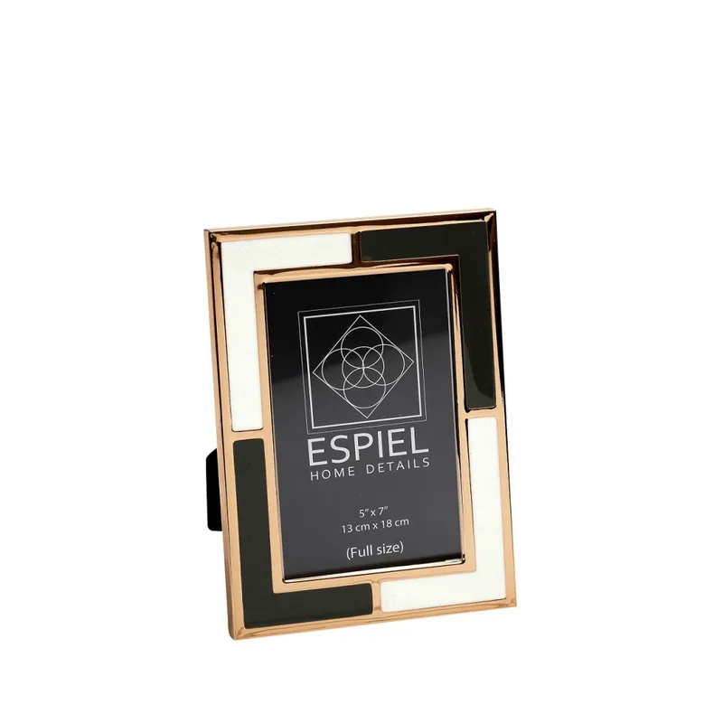 Κορνίζα Μεταλλική Λευκή-Γκρι ESPIEL 13x18εκ. FAM706 (Υλικό: Μεταλλικό, Χρώμα: Λευκό) - ESPIEL - FAM706