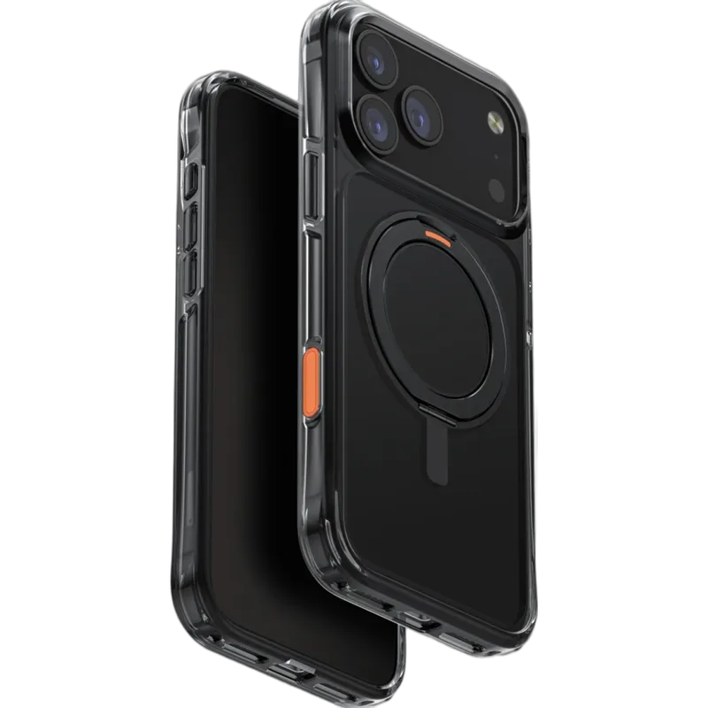 Θήκη iPhone 17 Pro Max Uniq Swivix Ανθεκτική Ημιδιάφανη με MagSafe & Περιστρεφόμενο KickStand - Carbon Black (UNIQ-IP6.9P(2025)-SWVCBLK)