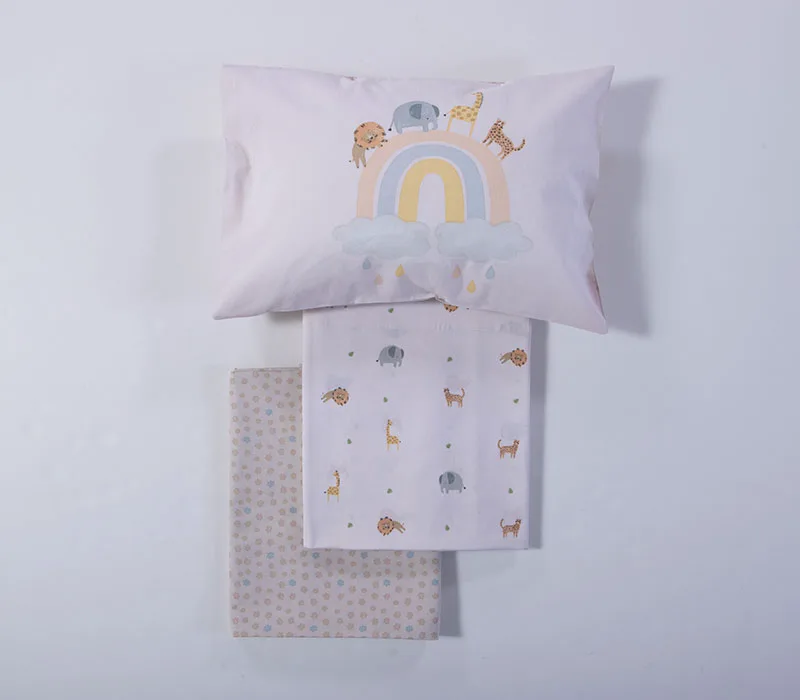 Βρεφικό Σεντόνι Κούνιας (Σετ) Nef-Nef Homeware Jungle In Motion Ecru