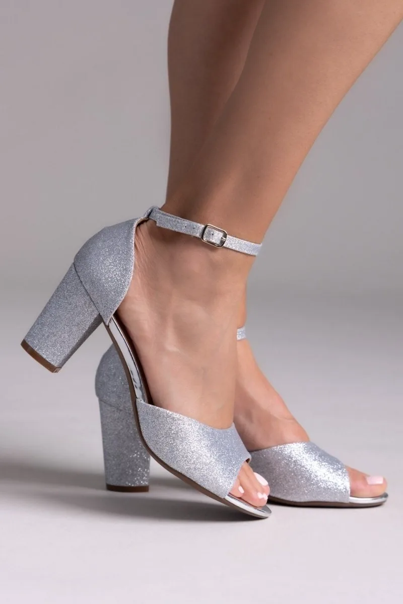 Jelly Vitamin Glitter Ankle Strap Sandals - 77304 - Silver