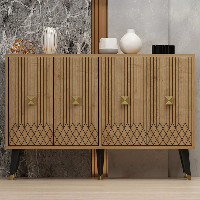 Κονσόλα Carbin - Sapphire Oak, Χρυσό 327Ods1234 (120x80x30 cm)