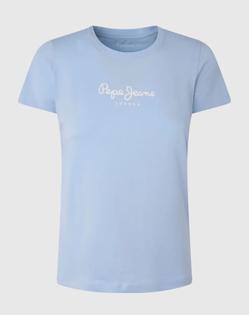 PEPE JEANS ESSENTIALS DROP 2 NEW VIRGINIA SS N ΜΠΛΟΥΖΑ ΓΥΝΑΙΚΕΙΟ PL505202-524/BAY BLUE LightBlue