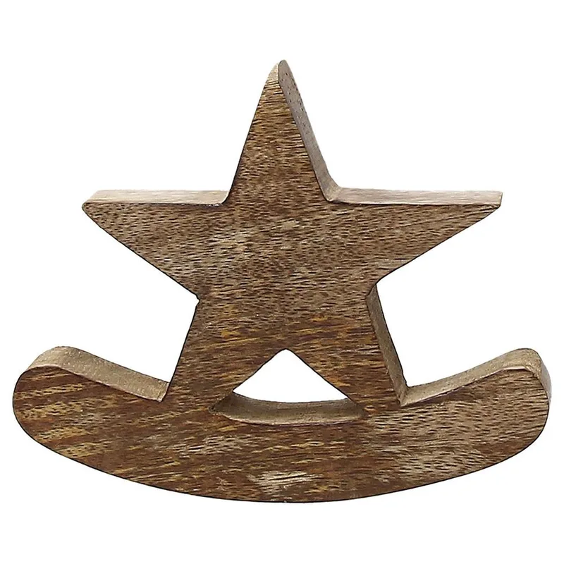 Χριστουγεννιάτικο Αστέρι Ξύλινο Santa Wood 23cm Andrea Fontebasso
