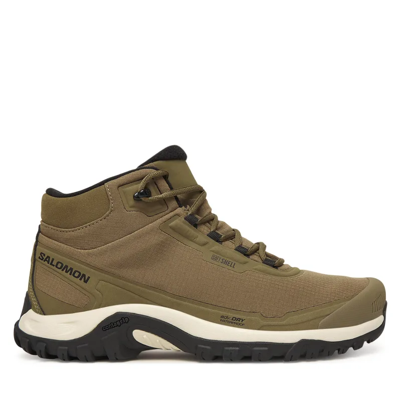Παπούτσια πεζοπορίας Salomon Shelter Waterproof L47974000 Χακί