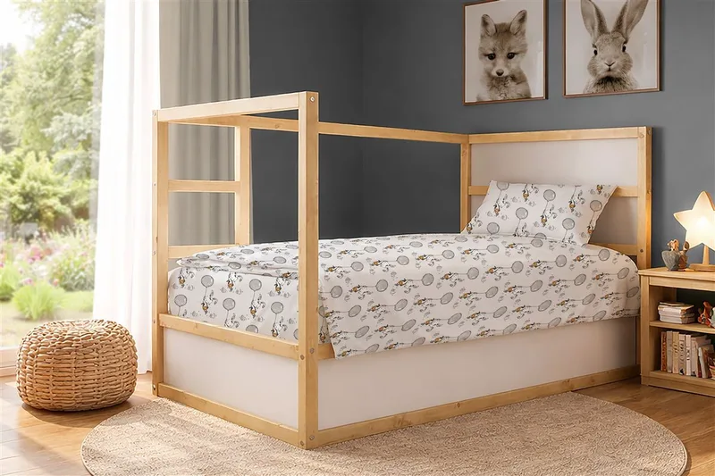 Σετ Σεντόνια 2τμχ Βαμβακερά Μονά 160x240εκ. Floating Bunny 715 Grey Dimcol (Ύφασμα: Βαμβάκι 100%, Τύπος κατωσέντονου: Χωρίς Λάστιχο, Χρώμα: Γκρι) - DimCol - 32112123083
