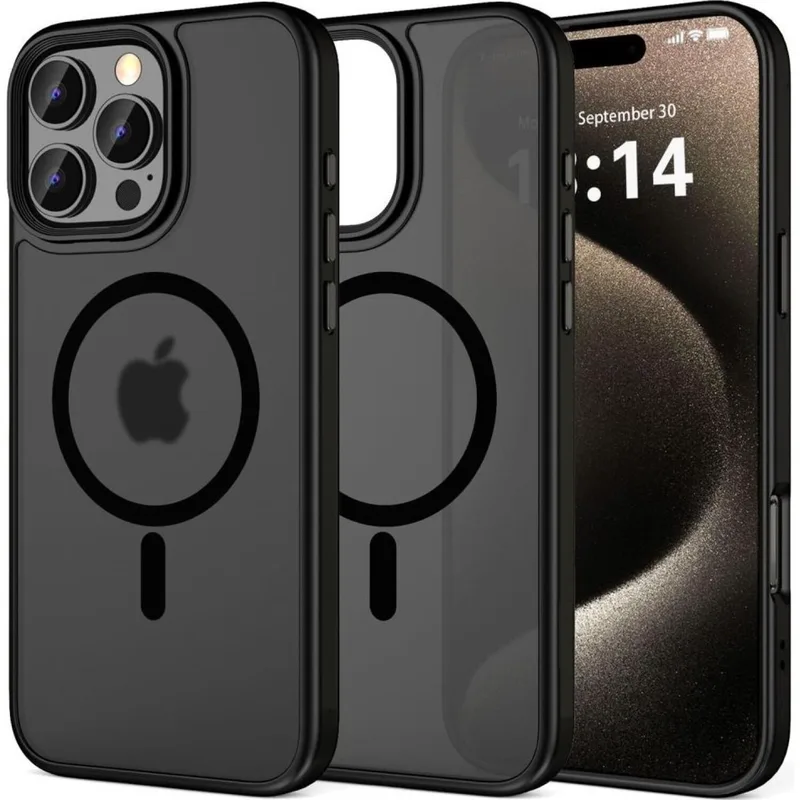 Θήκη iPhone 16 Pro Max Bodycell MagSafe Backcover Σκληρή Ημιδιάφανη με MagSafe - Matte Black (5206015083792)