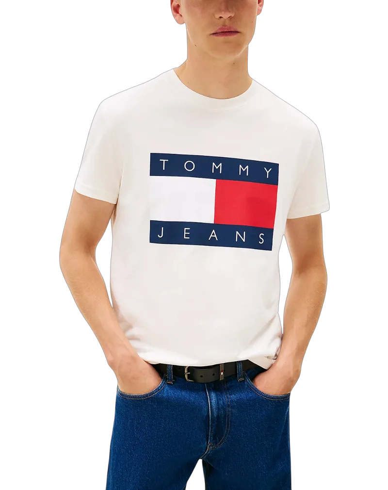 Ανδρικό T-shirt Εκρού Tommy Jeans DM0DM22645-YBH