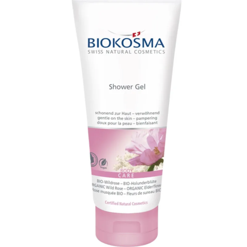 Biokosma Organic Rose and Elderflower Shower Gel 200 ml