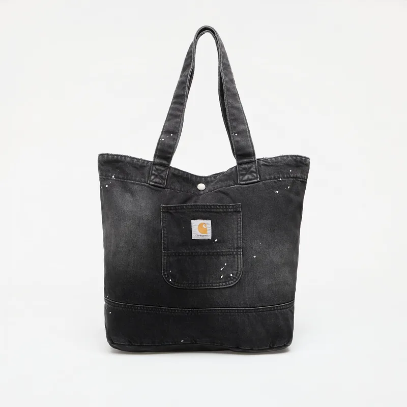 Carhartt WIP Denim Tote Black Destroy Wash, Splatter Universal