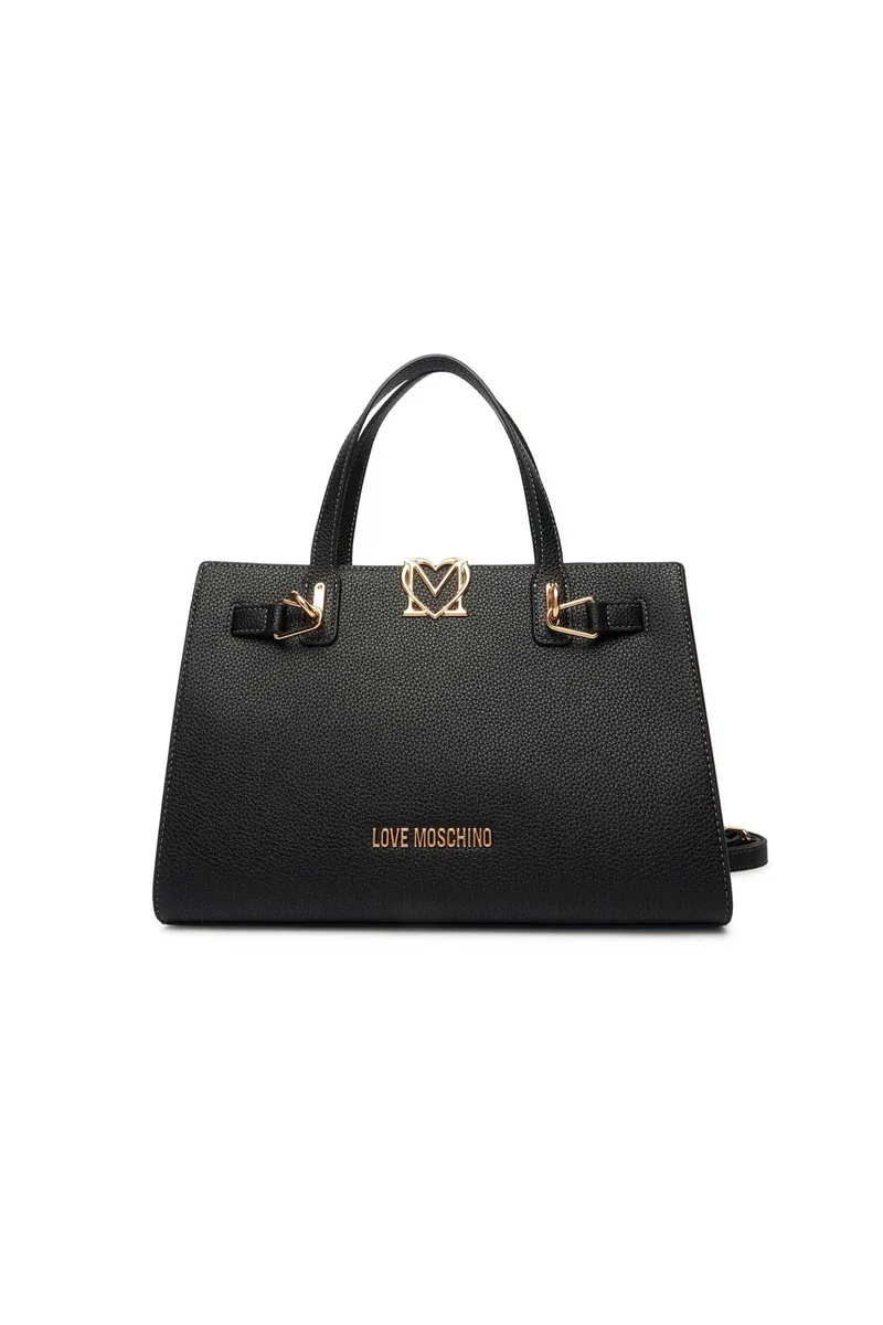 Love Moschino γυναικεία τσάντα χειρός με μεταλλικό λογότυπο - JC4126PP1OLM0 Μαύρο