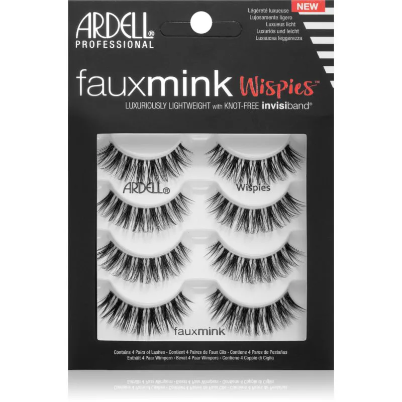 Ardell FauxMink Wispies τεχνητές βλεφαρίδες μεγάλη συσκευασία Wispies 4 τμχ