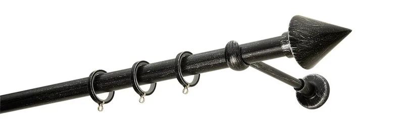 Κουρτινόβεργα Zogometal Rustique Collection R4146 Μαύρο Πατίνα Ασημί