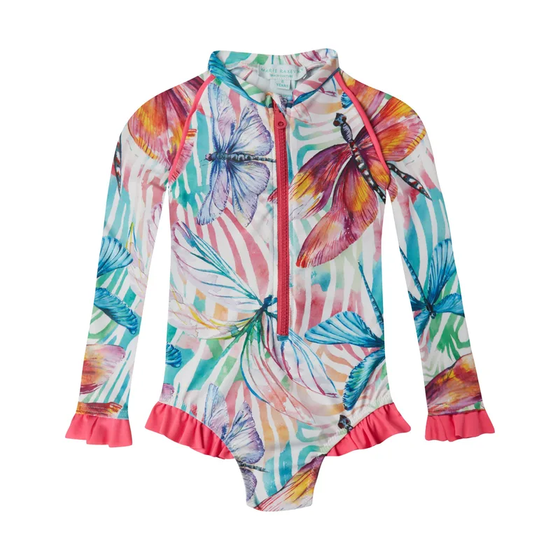GIRL'S ONE PIECE LONG SLEEVE RUFFLES LIBELLULA