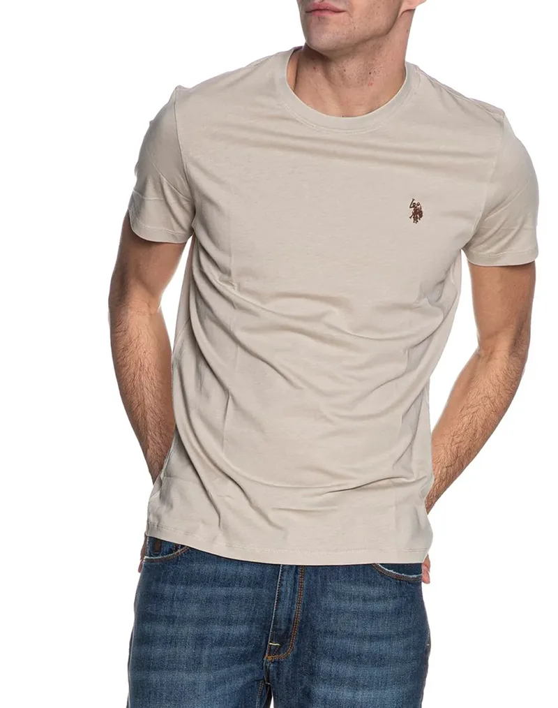 US POLO ASSN MICK 000148 EH33 T-SHIRT SS ΜΠΛΟΥΖΑ ΑΝΔΡΙΚΟ. US43154015P400-128 Biege