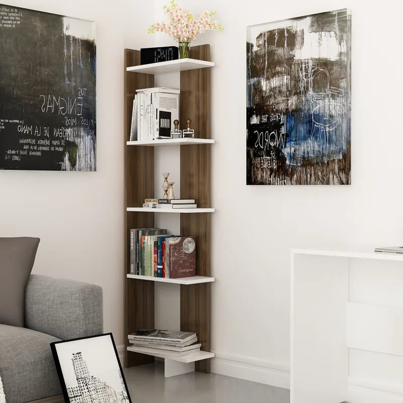 Βιβλιοθήκη Als - Walnut, White 875Zna3602 (45x170x22)