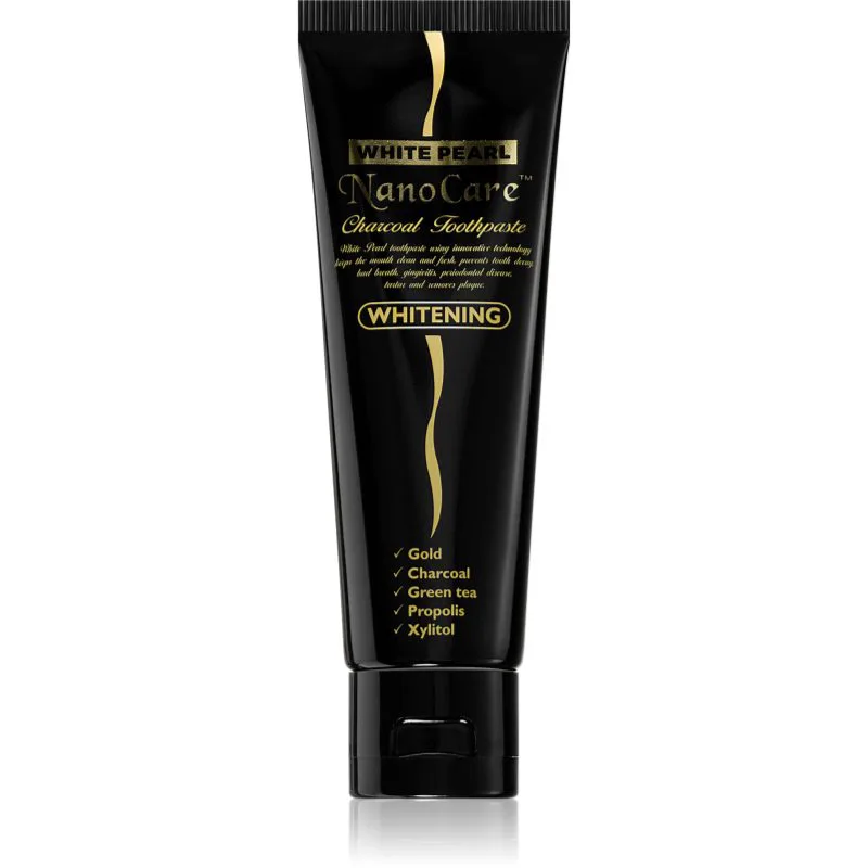 White Pearl NanoCare Whitening οδοντόκρεμα με ενεργό άνθρακα και νανοσωματίδια χρυσού 100 γρ